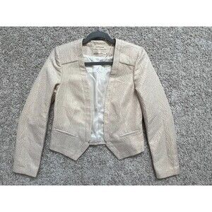 NAF NAF No Lapel Blazer Light Baby Pink Black Trim Women's Size S